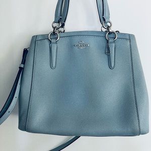 Coach “Pebble Blue” Leather Satchel Bag